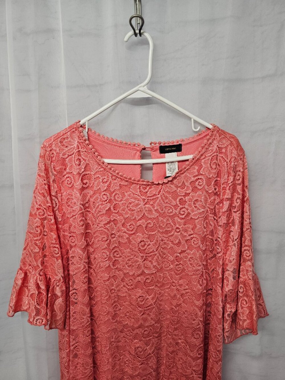 Espresso Dress Coral Floral Lace Shift Coquette 2X NWT - Picture 2 of 8